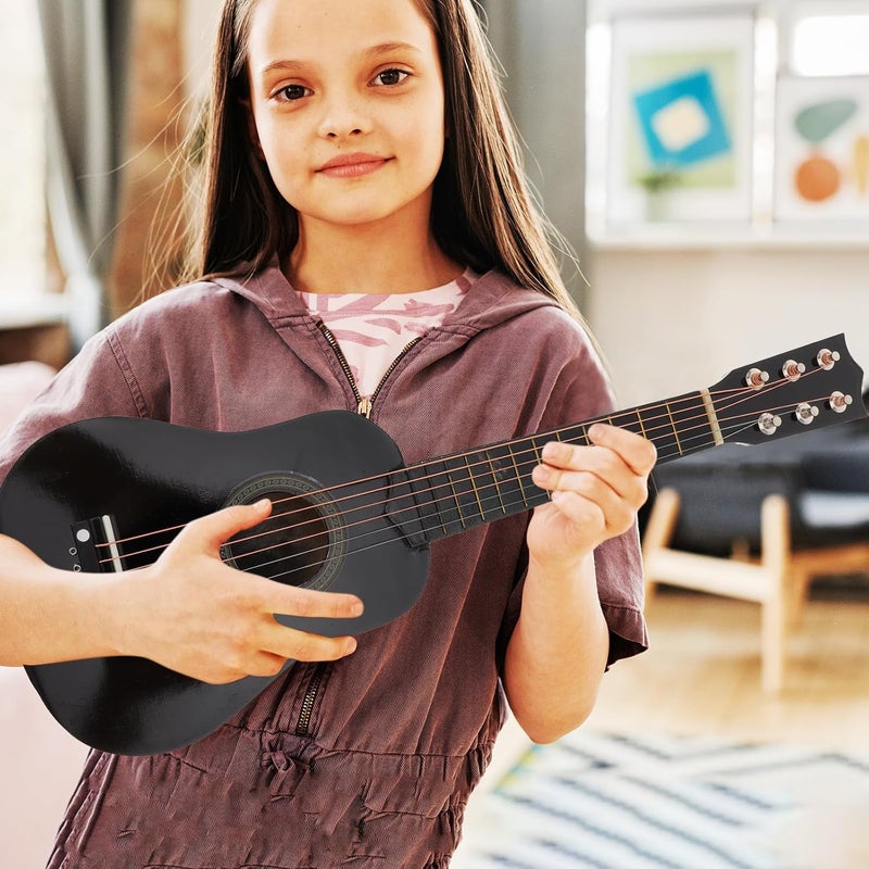 Toddmomy Kids Guitar 21 Inch Acoustic Guitar Classical Acoustic Guitar Small Size Portable Wooden Guitar for Children Beginner Adult Teen(Nero) - Image 5